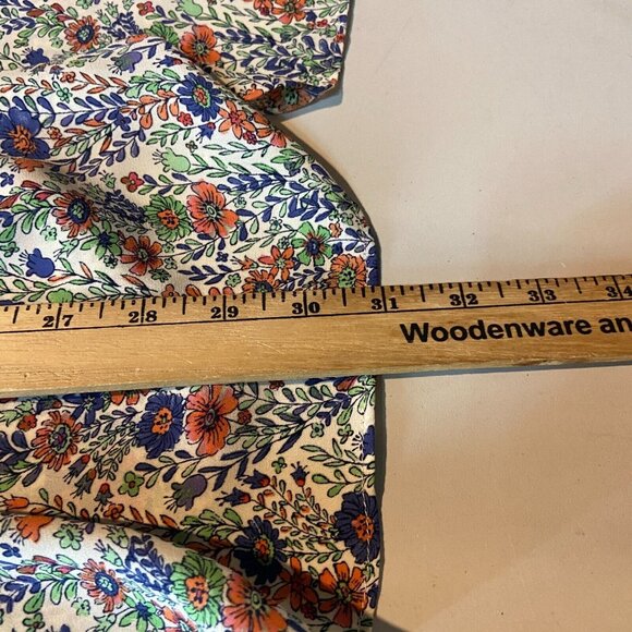 Rose & Olive Women 2X Floral Blouse Tunic Top Pleated Short Sleeve Flowy Shirt - Picture 8 of 9